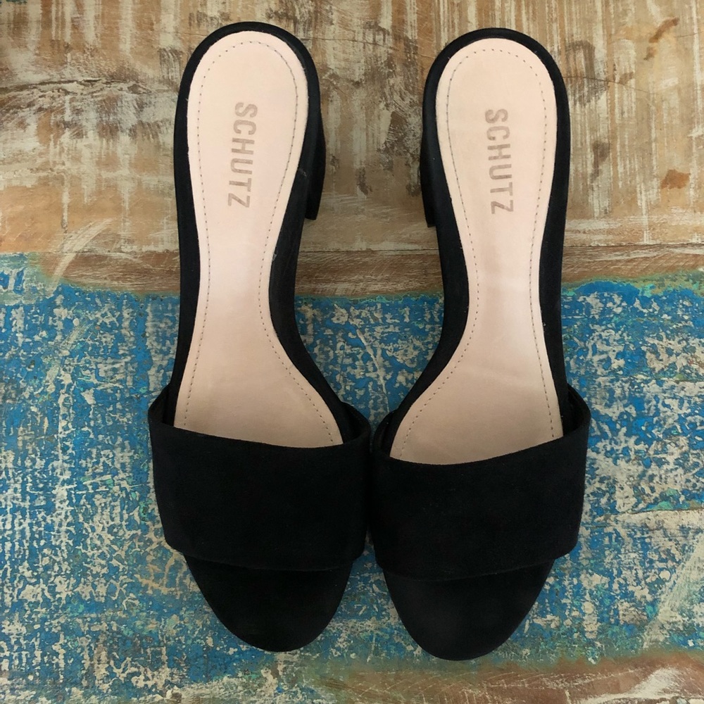Schutz Sheri Suede Mule Sandals - Picture 7 of 10